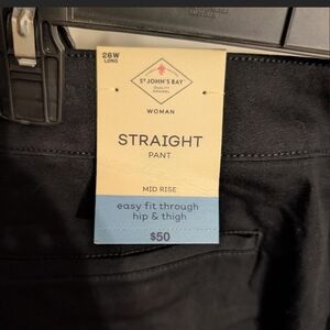 St. John's Bay Black Straight Leg Pants